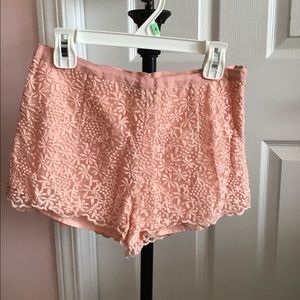 F21 lace high rise shorts